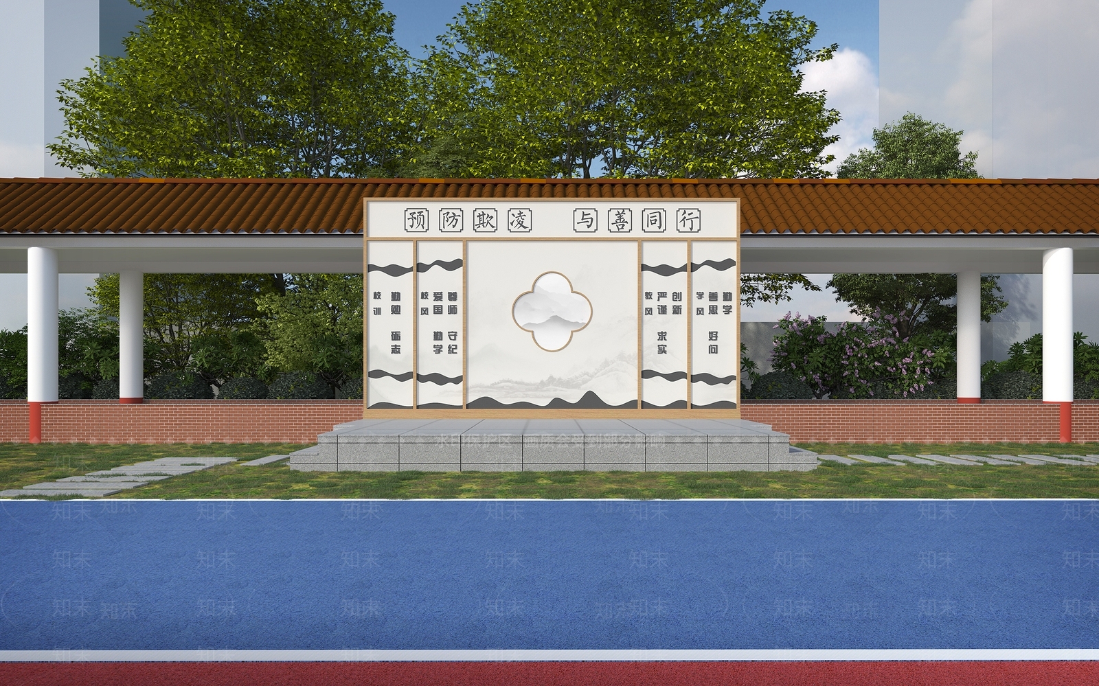 现代学校室外舞台3D模型下载【ID:1158957273】