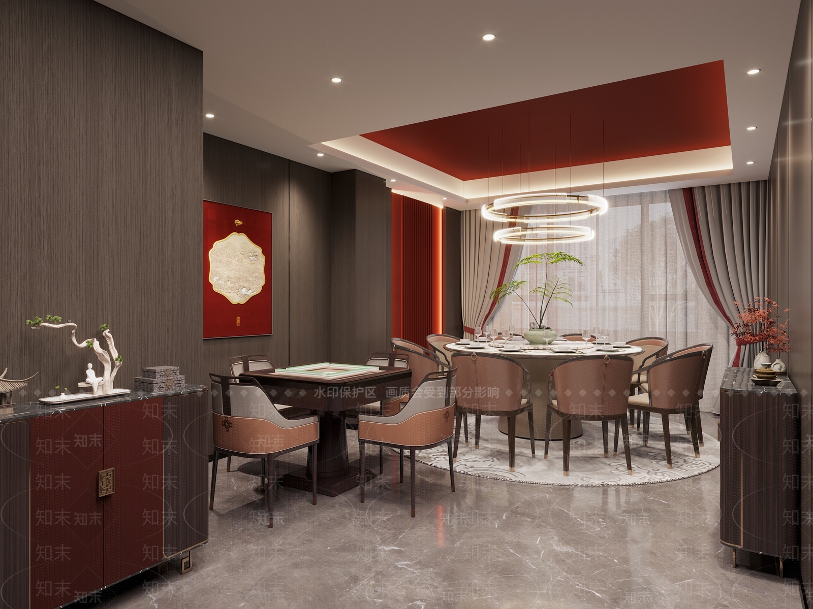 新中式酒店包厢3D模型下载【ID:1158958044】
