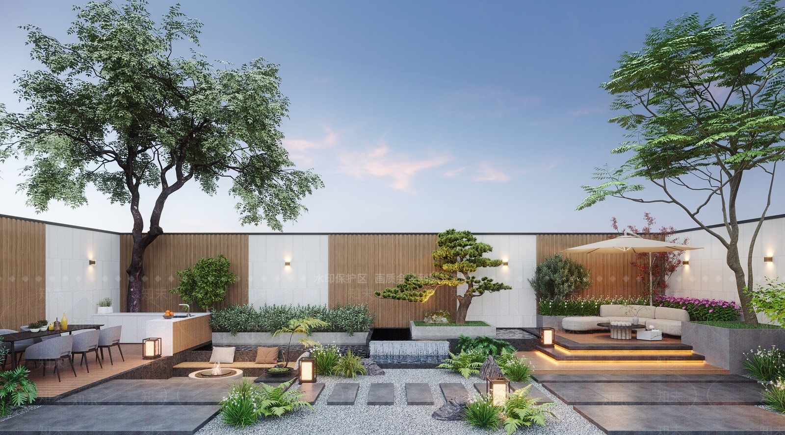 现代居家庭院3D模型下载【ID:1158958352】