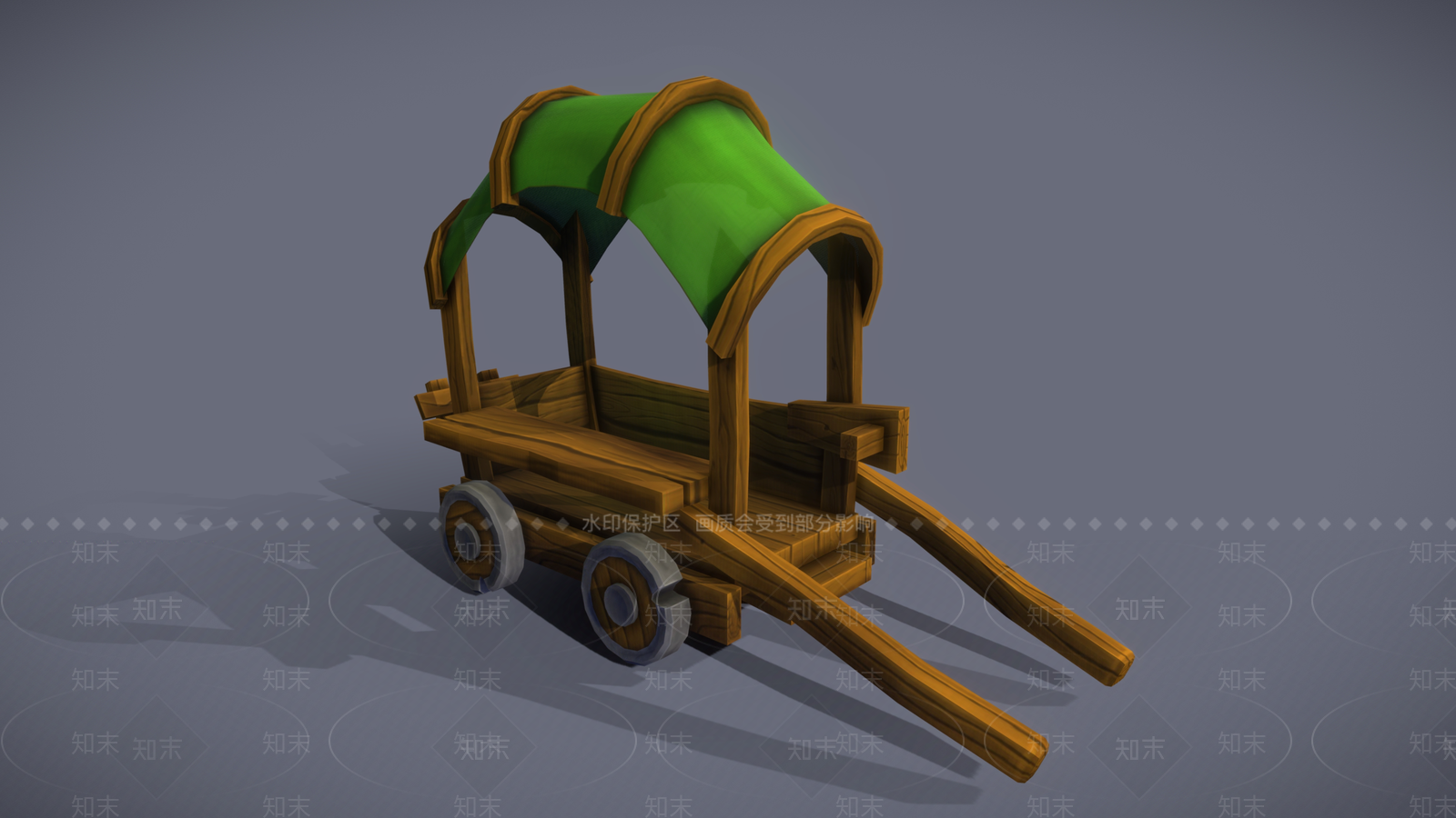 现代手绘卡通马车3D模型下载【ID:1158958674】