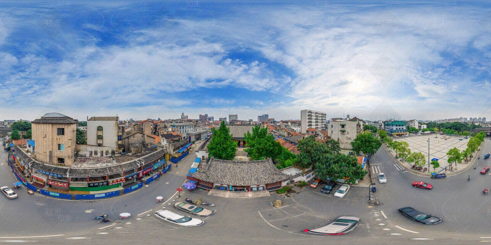 HDR城市小区社区广场全景贴图下载【ID:1158960352】