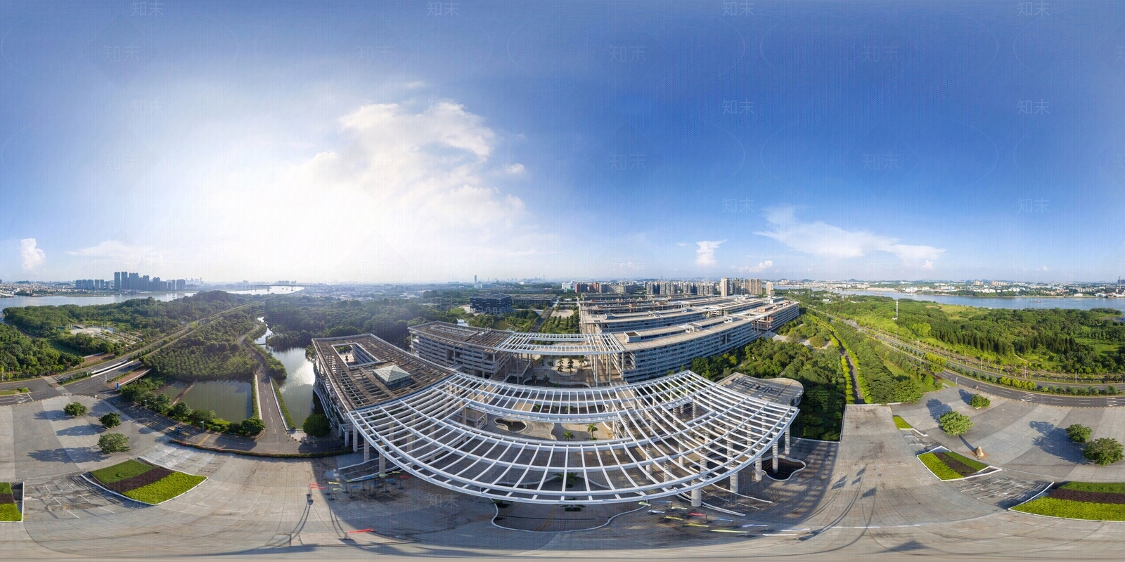 HDR城市小区社区广场全景贴图下载【ID:1158960386】