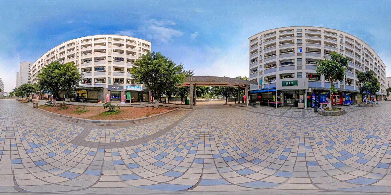 HDR城市小区社区广场全景贴图下载【ID:1158960338】