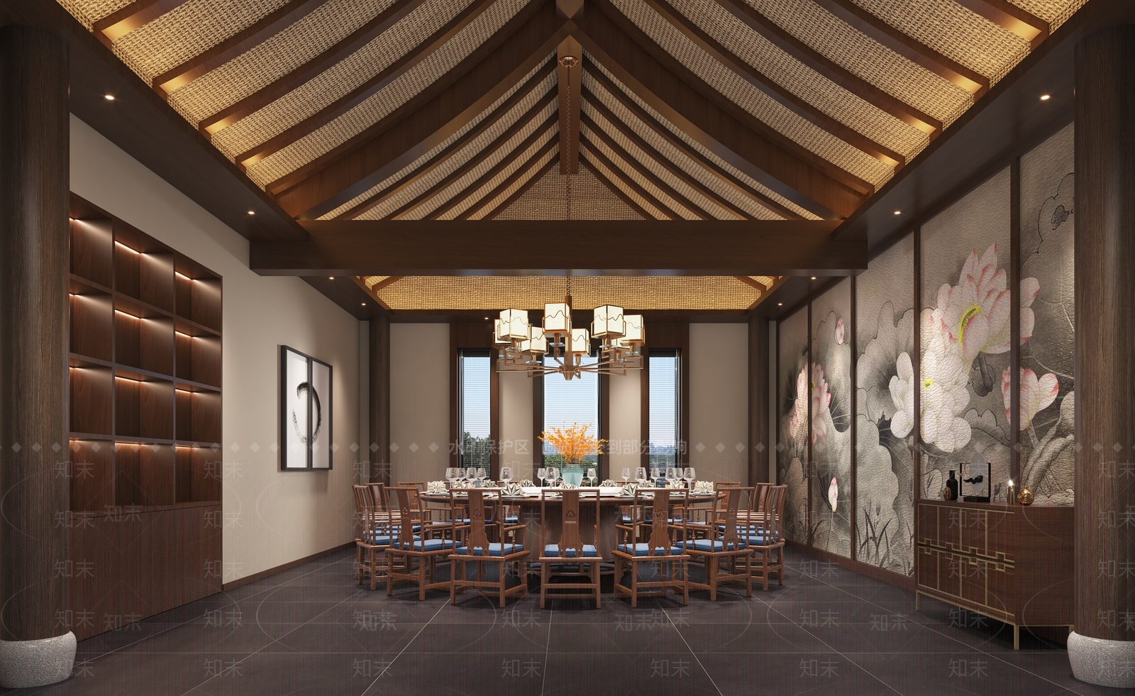 新中式餐饮包间3D模型下载【ID:1158959131】