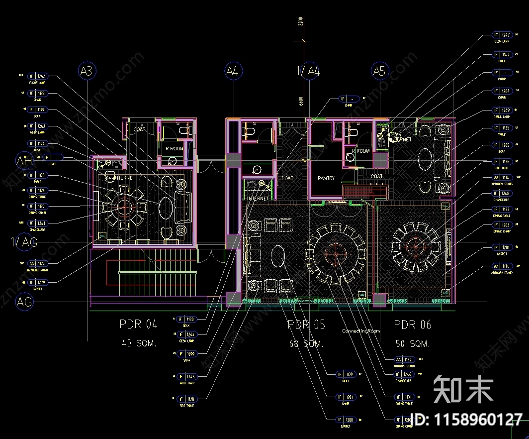 中餐厅及包间标准制图图cad施工图下载【ID:1158960127】