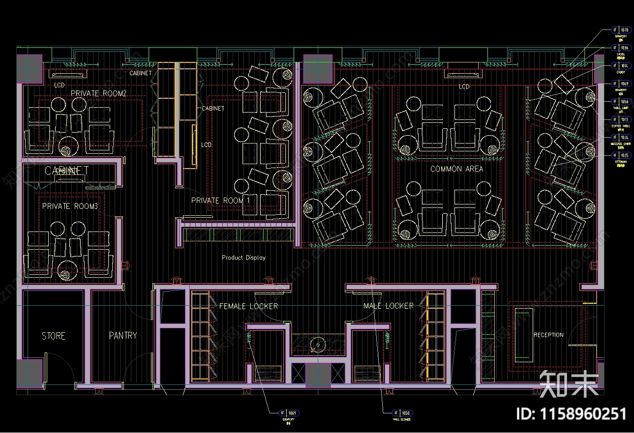 水疗中心休闲会所标准制图图纸cad施工图下载【ID:1158960251】