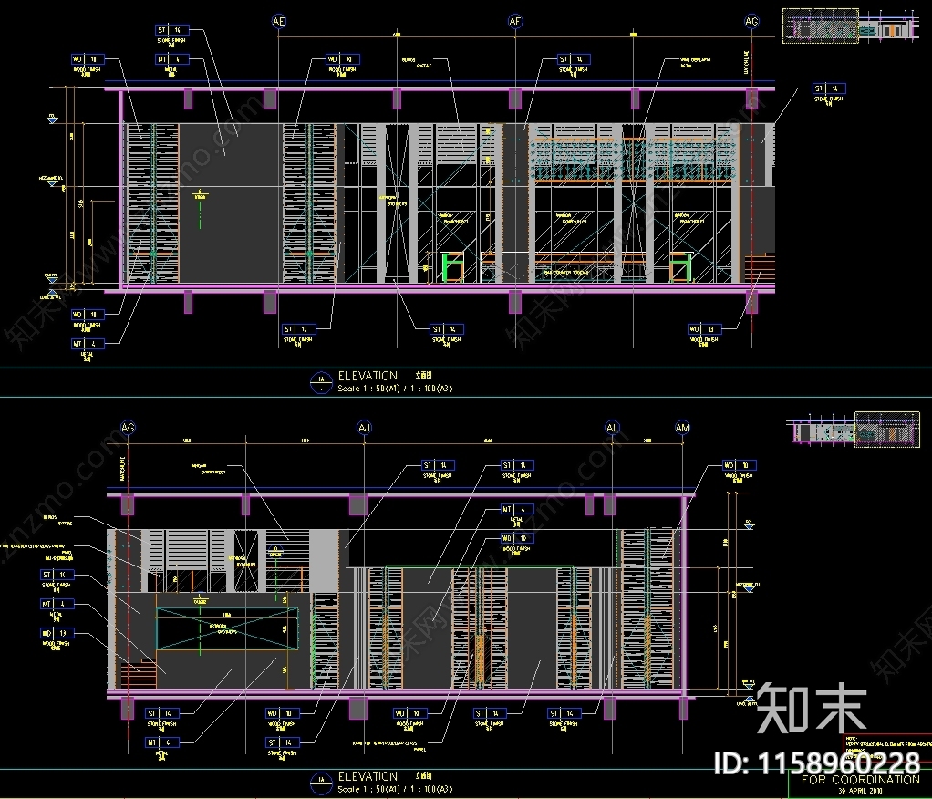 酒吧标准制图图纸cad施工图下载【ID:1158960228】