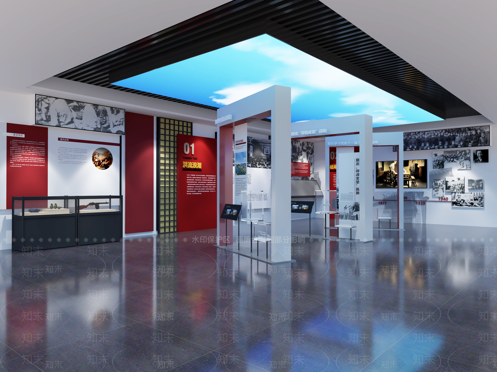 现代党建展厅SU模型下载【ID:1158961862】