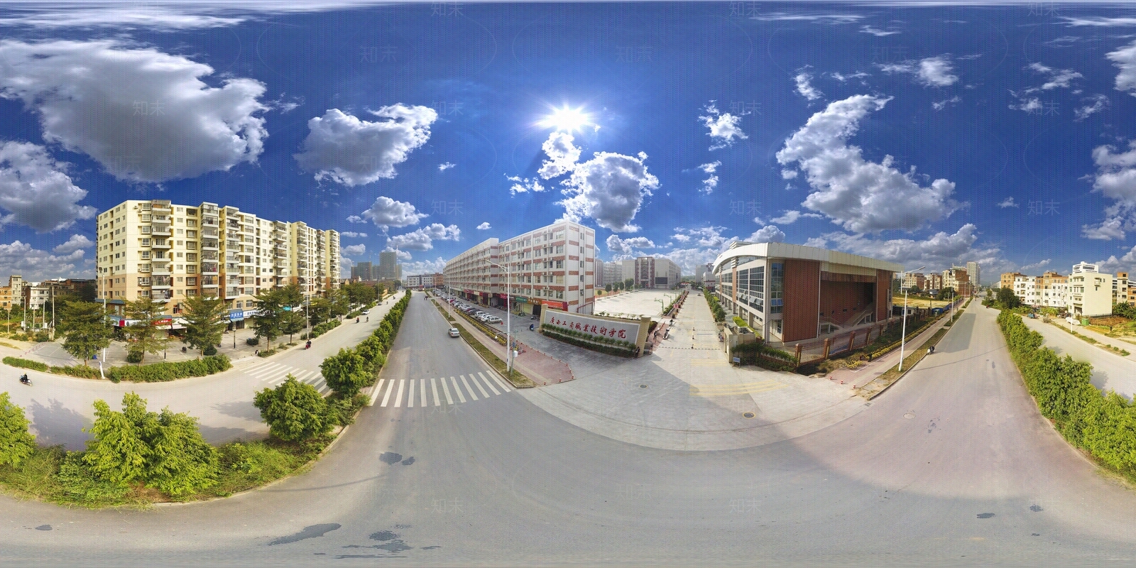 HDR城市小区社区广场全景贴图下载【ID:1158962972】