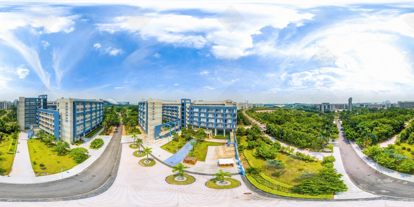 HDR城市小区社区广场全景贴图下载【ID:1158963743】