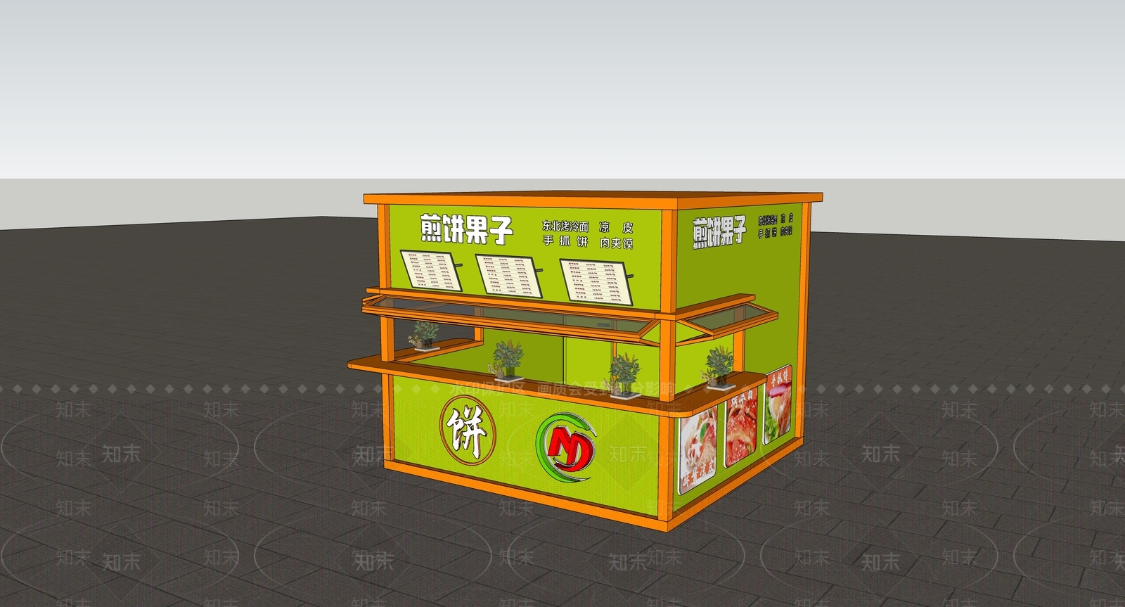 现代摊位SU模型下载【ID:1158964916】