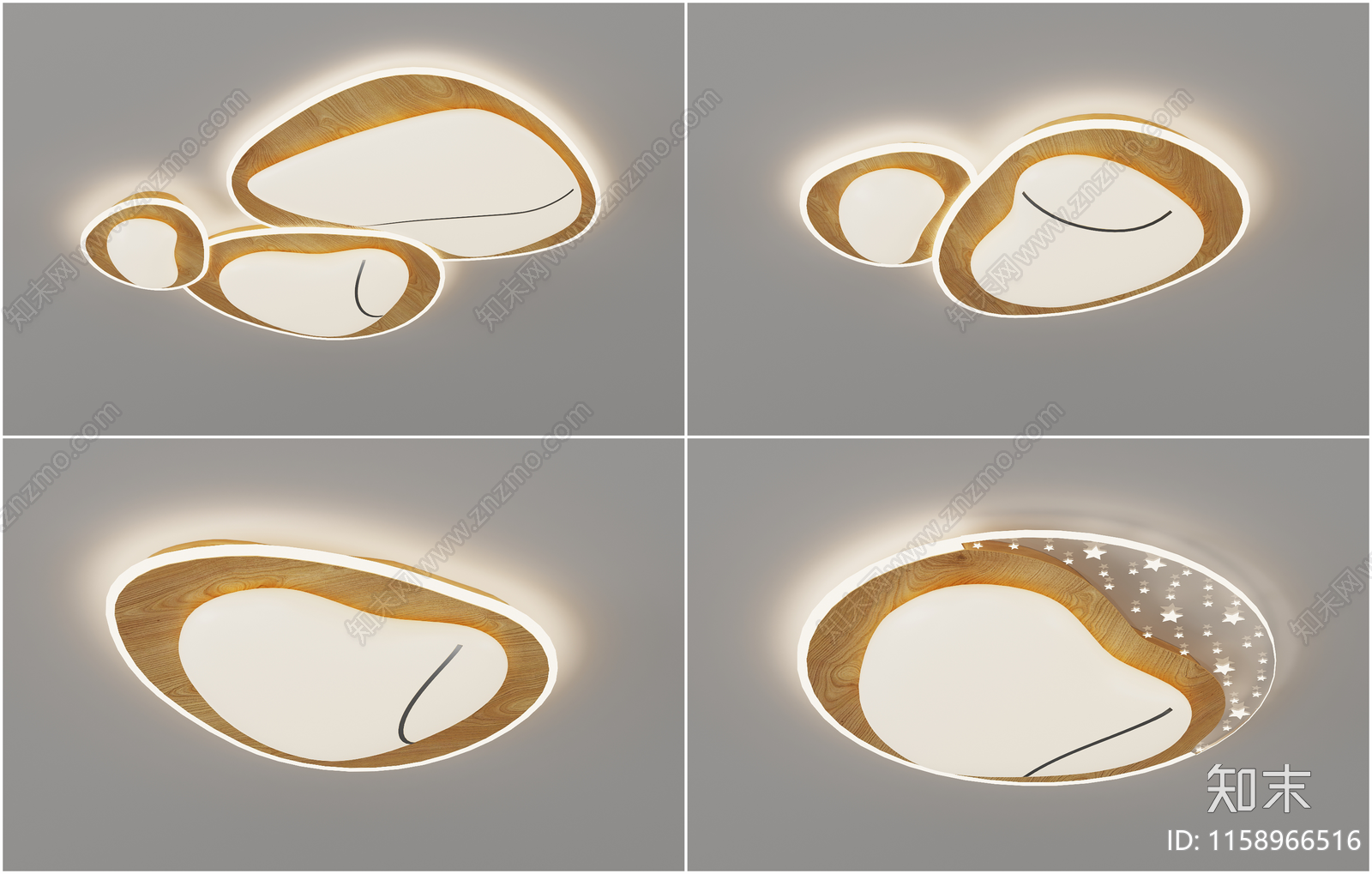 现代北欧吸顶灯3D模型下载【ID:1158966516】