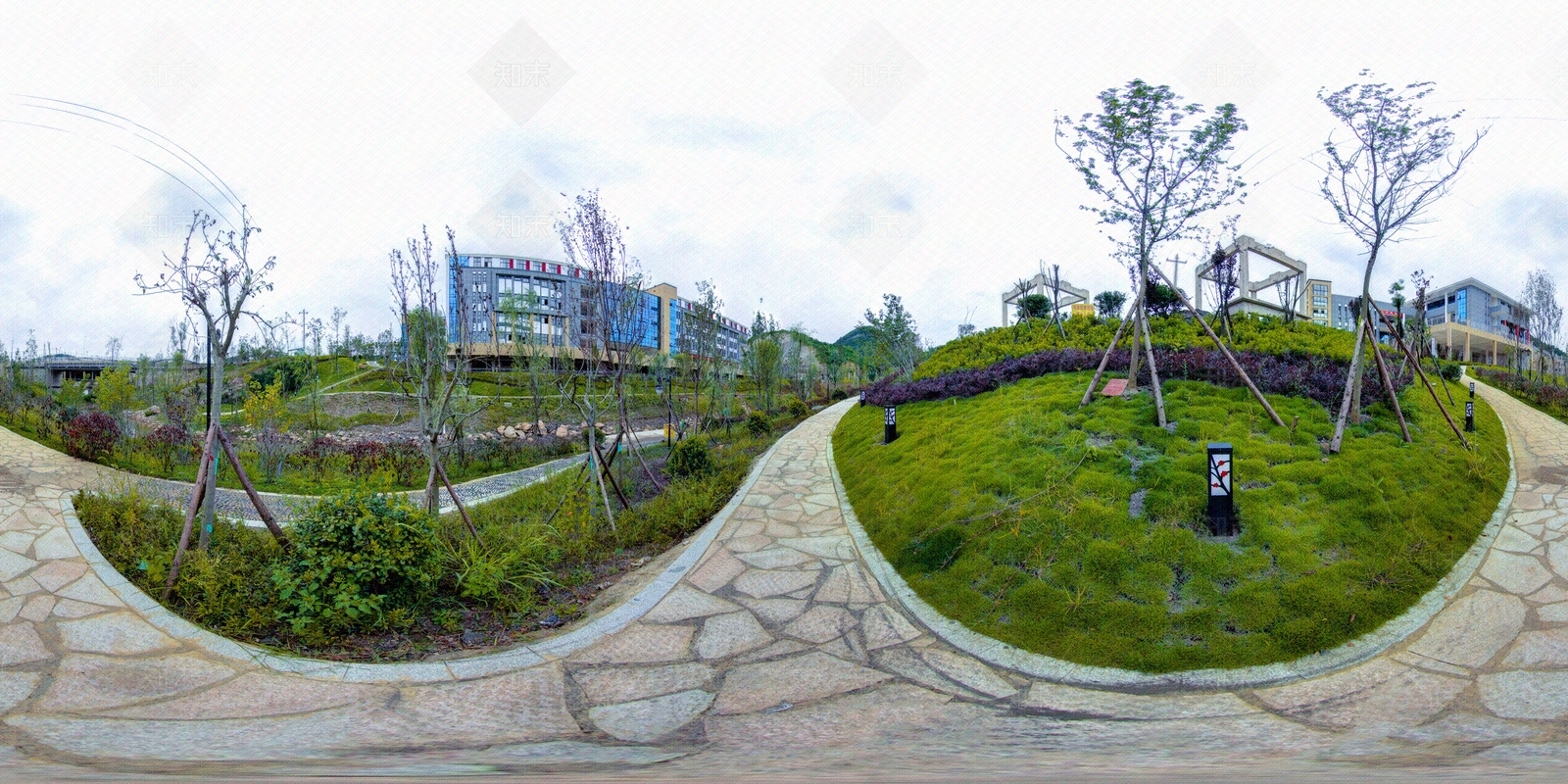 HDR城市小区社区广场全景贴图下载【ID:1158966864】