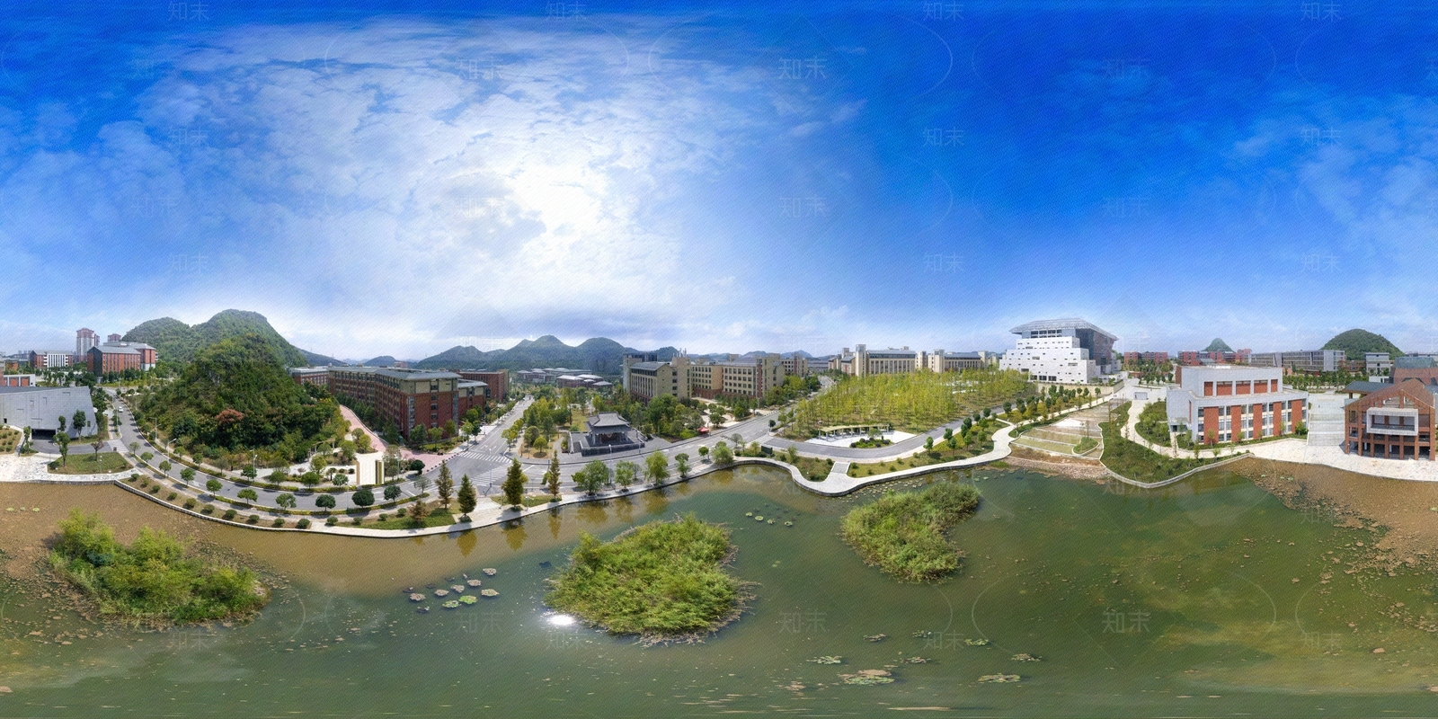 HDR城市小区社区广场全景贴图下载【ID:1158967744】