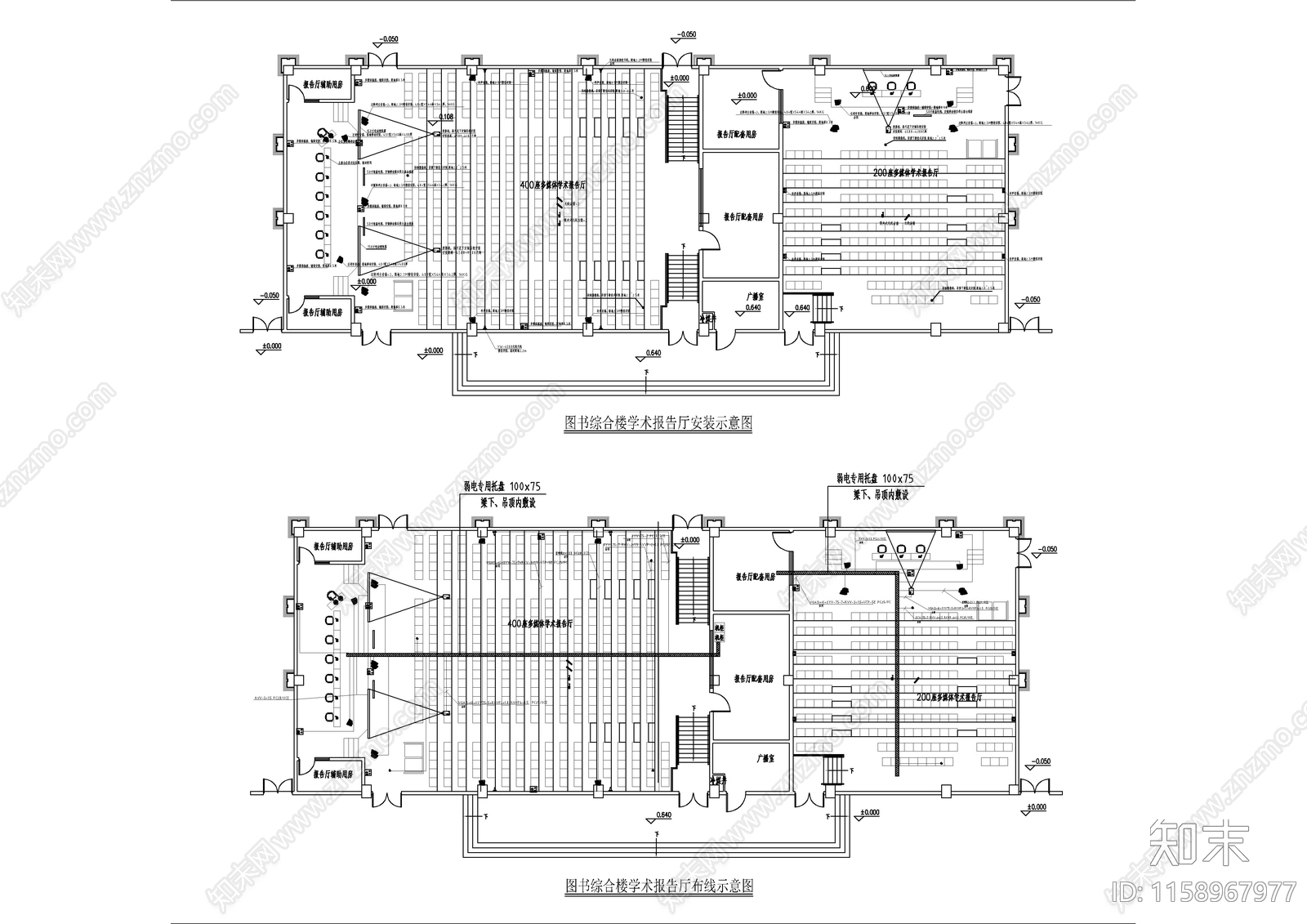图书馆电气通cad施工图下载【ID:1158967977】