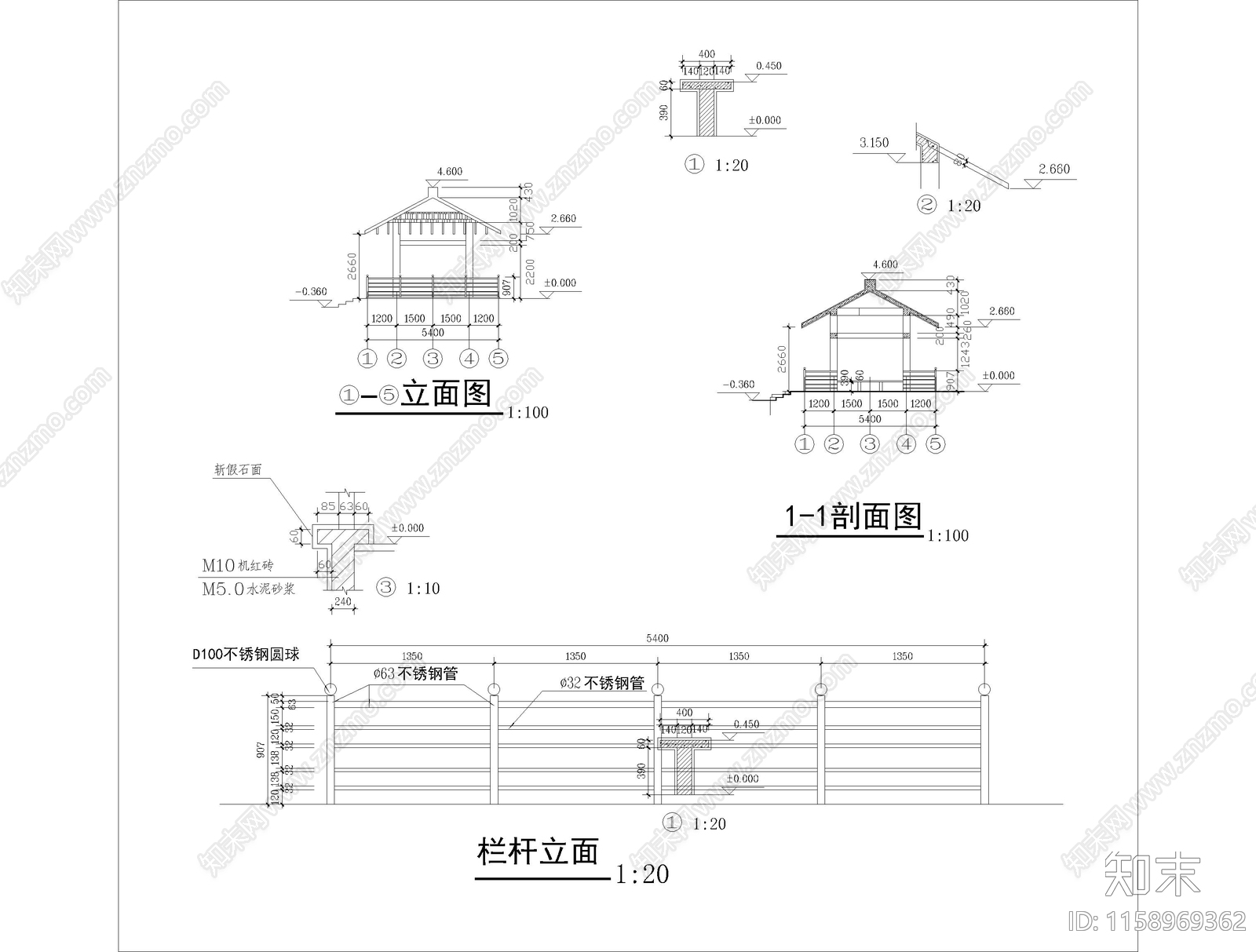 亭台cad施工图下载【ID:1158969362】