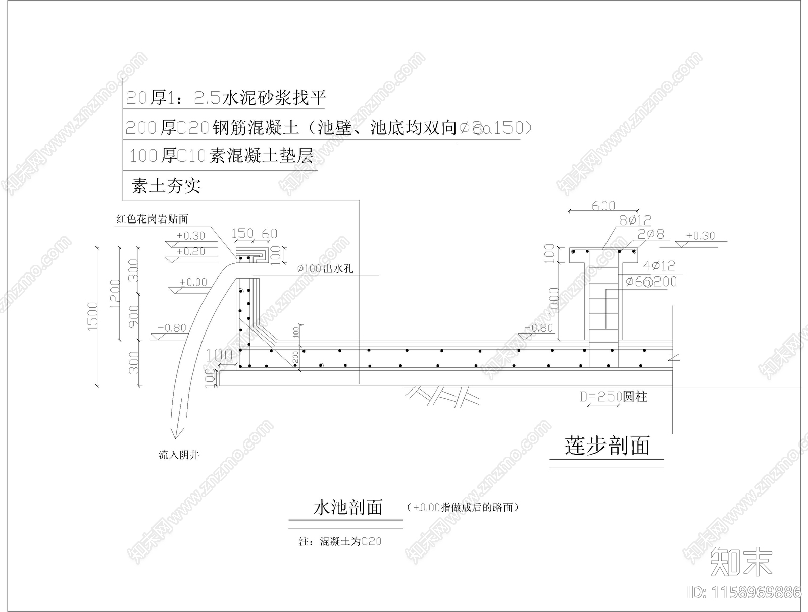 临水六角亭cad施工图下载【ID:1158969886】