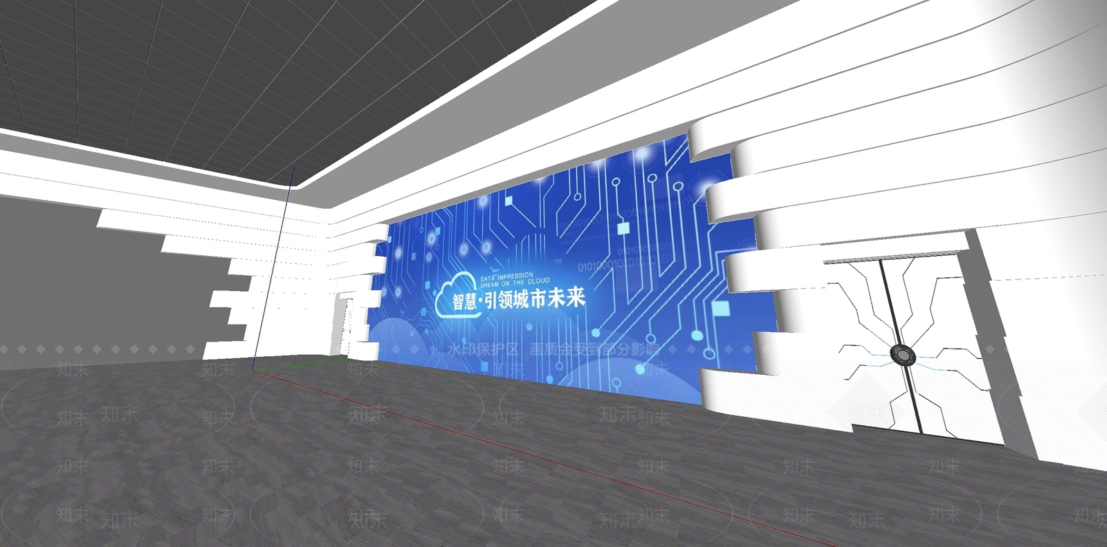 现代科技大数据序厅SU模型下载【ID:1158969939】