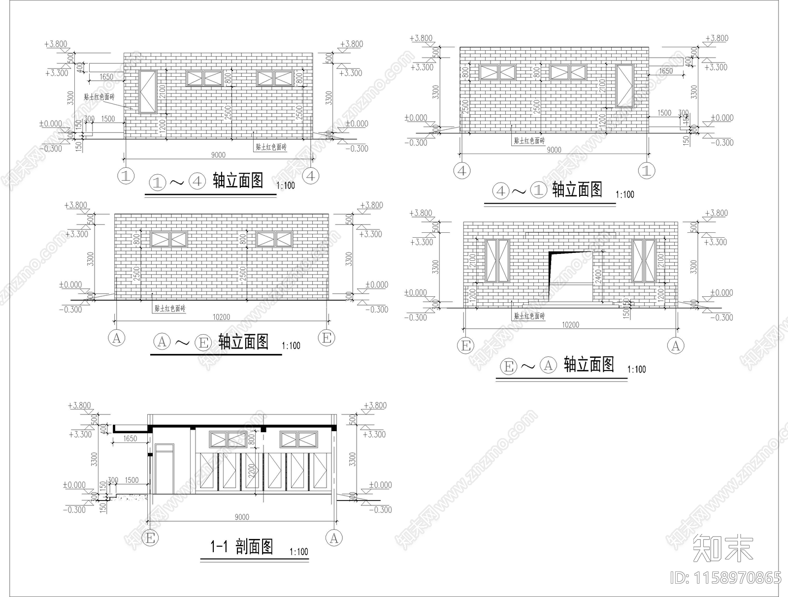 厂区公厕建施结施cad施工图下载【ID:1158970865】