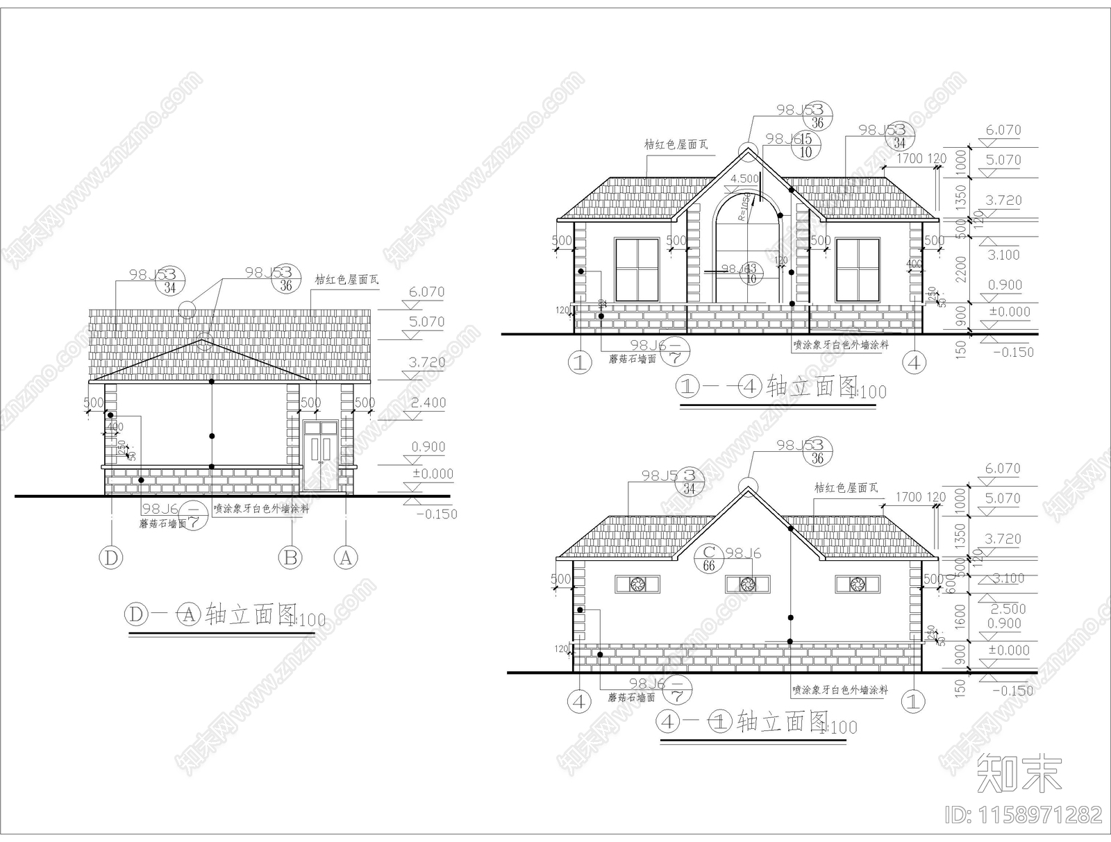 砖混结构公园公厕建施图cad施工图下载【ID:1158971282】