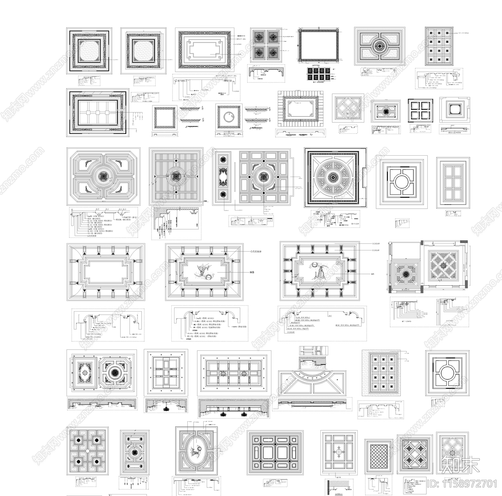 家具吊顶图库施工图下载【ID:1158972701】