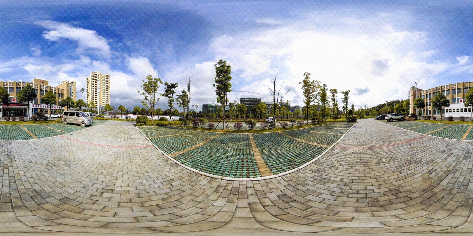 HDR城市小区社区广场全景贴图下载【ID:1158973786】