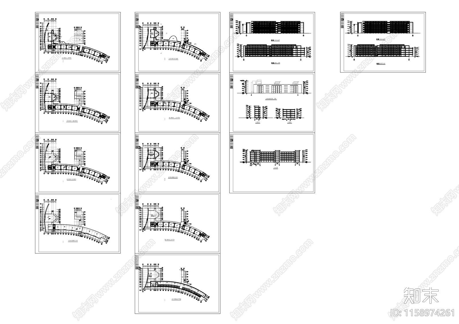 初高中教学楼建筑平面施工图下载【ID:1158974261】