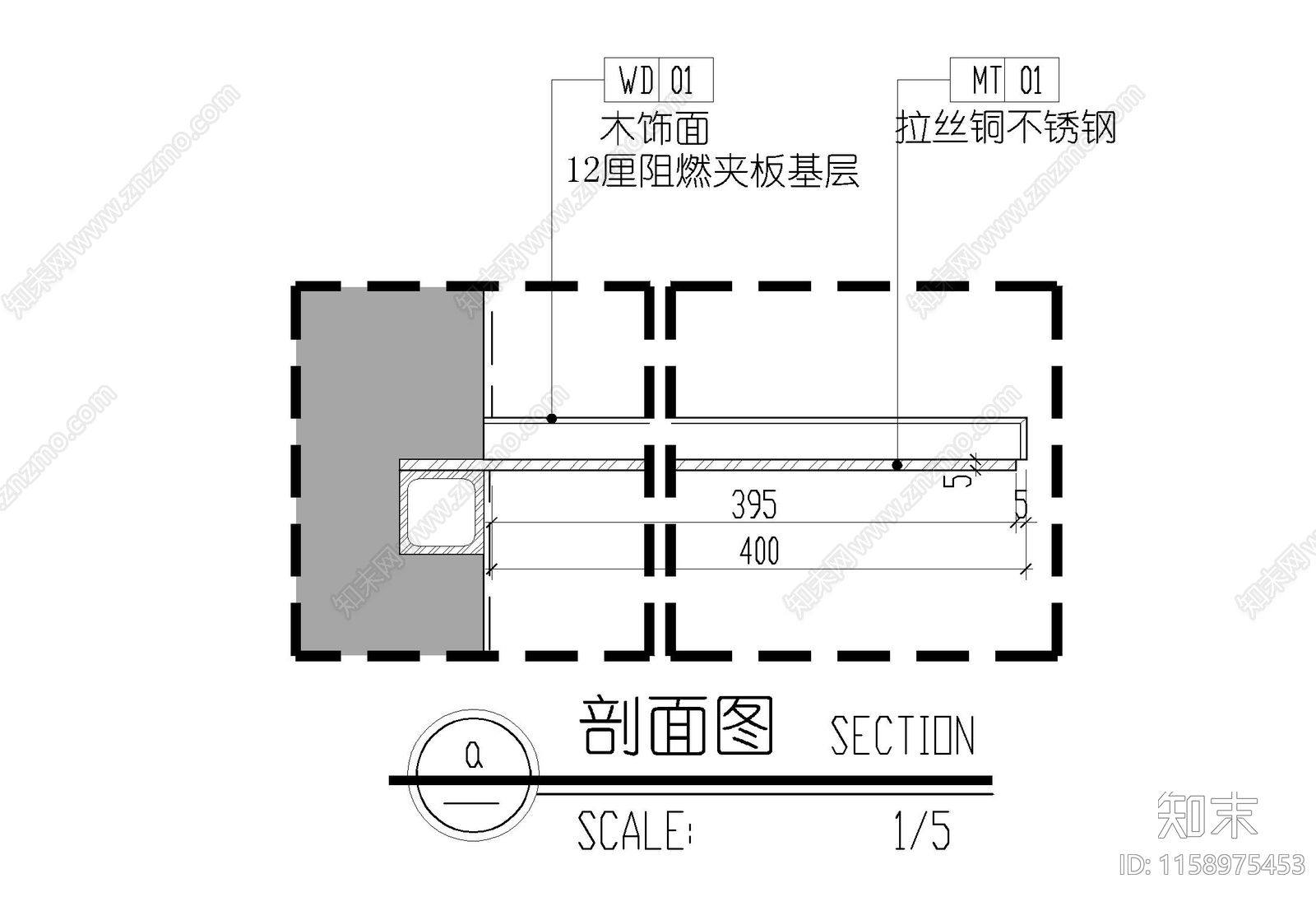 皮革硬包木饰面吊柜背景造型墙施工大样详图施工图下载【ID:1158975453】