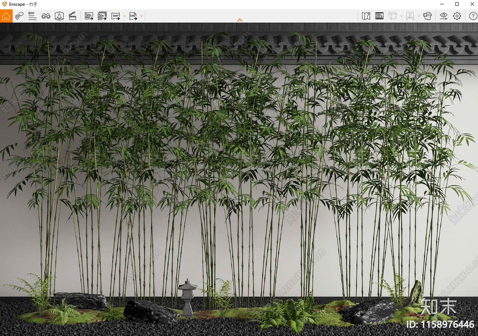 庭院竹子SU模型下载【ID:1158976446】