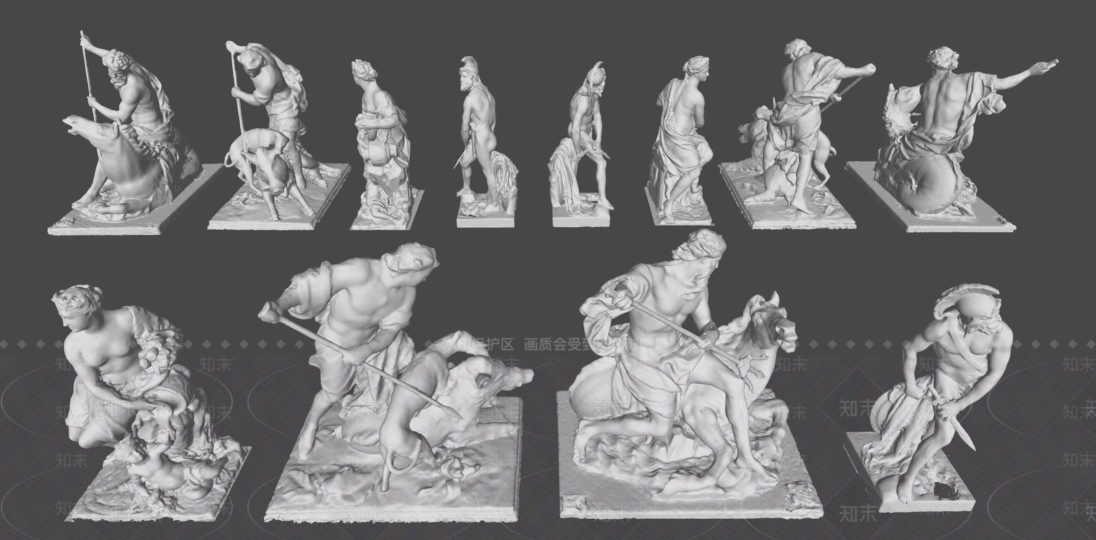 欧式古希腊罗马人物石膏雕塑SU模型下载【ID:1158976839】