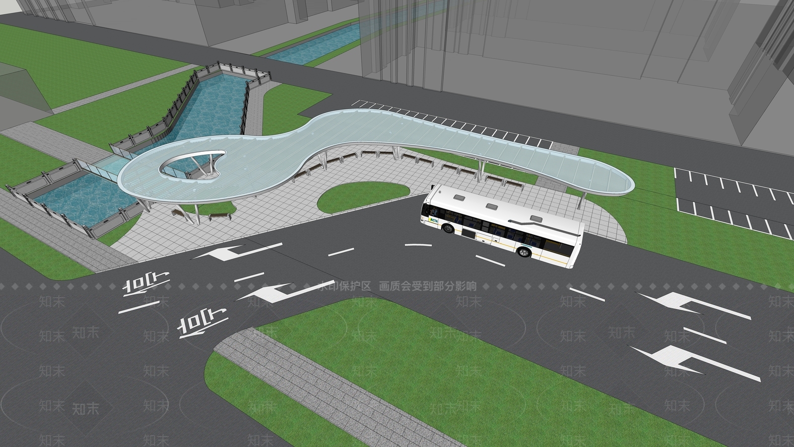现代公交站台SU模型下载【ID:1158981366】