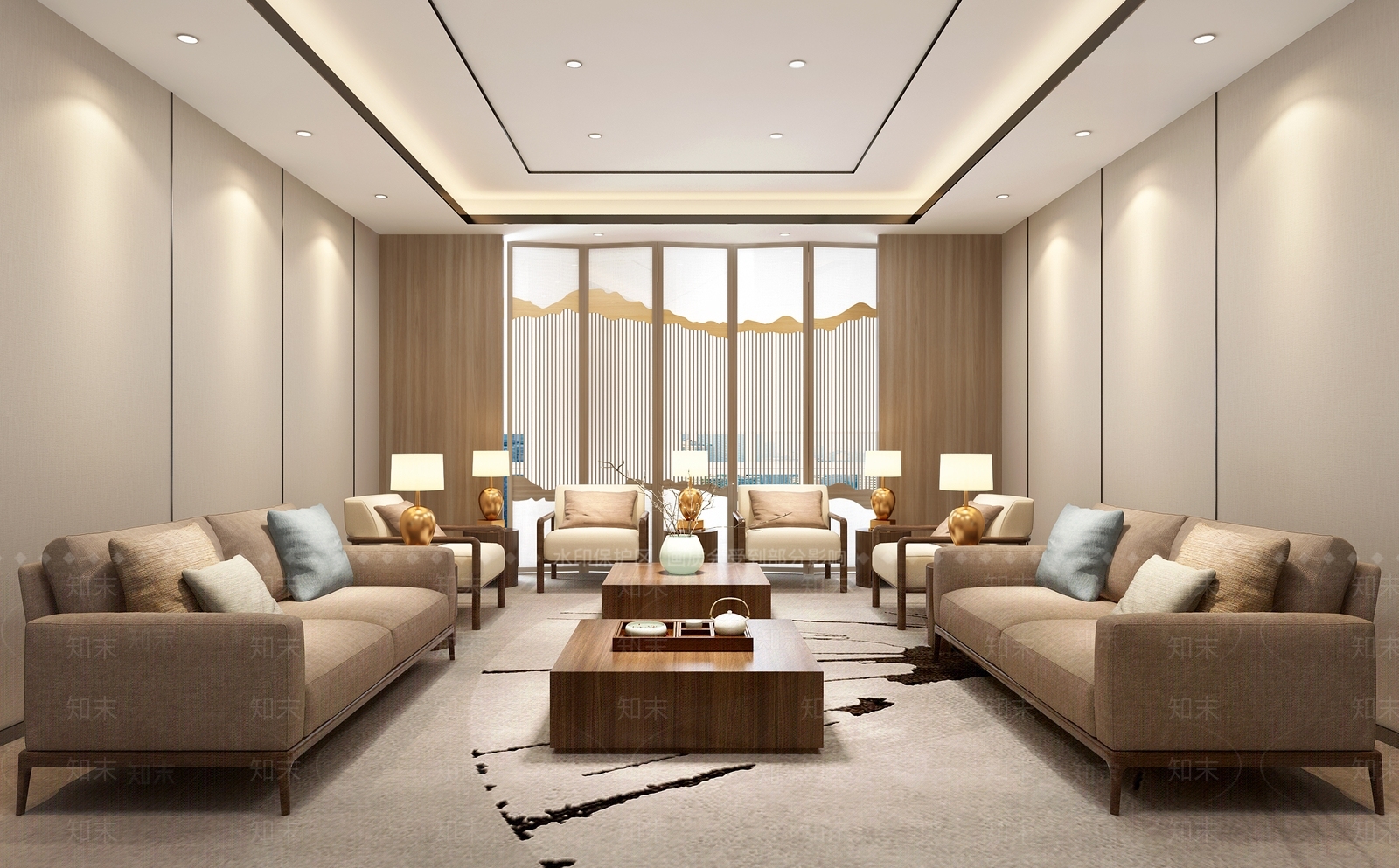 现代会客厅3D模型下载【ID:1158984509】