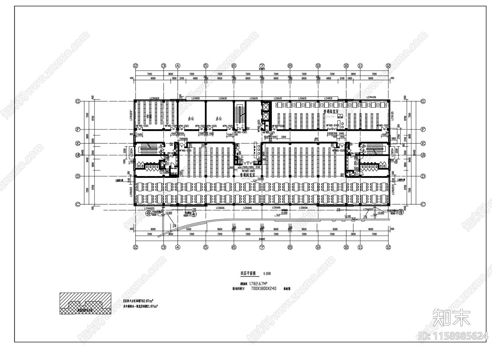 师范专科学校图书馆建施工图下载【ID:1158985624】