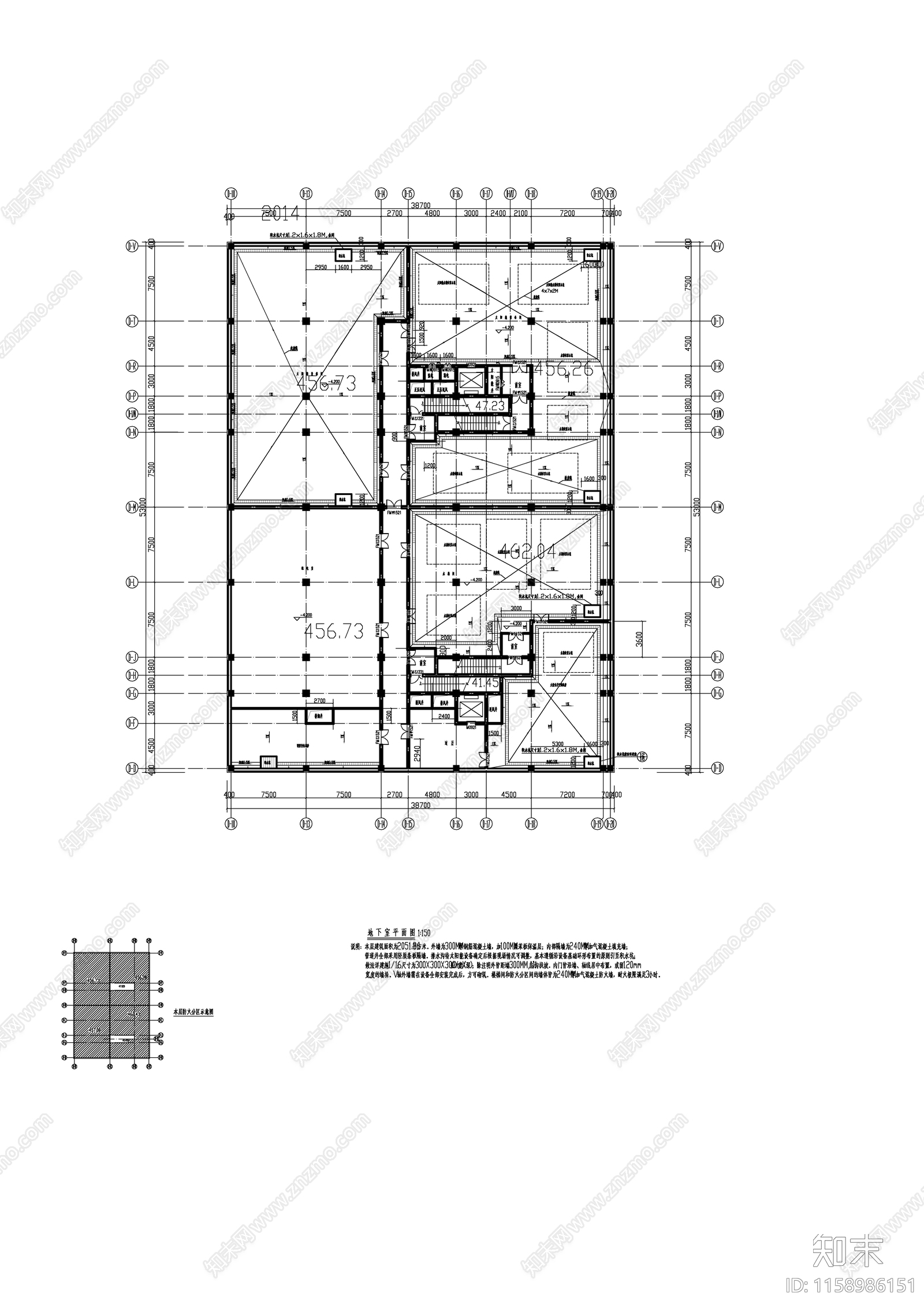 大学图书馆建筑图cad施工图下载【ID:1158986151】