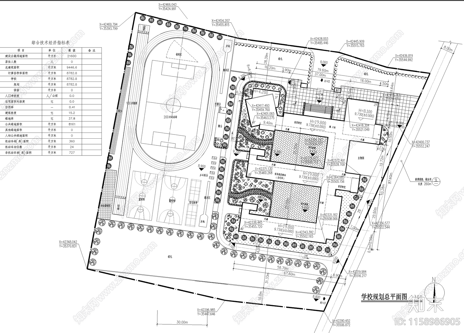 27班小学规划总平面图施工图下载【ID:1158986905】