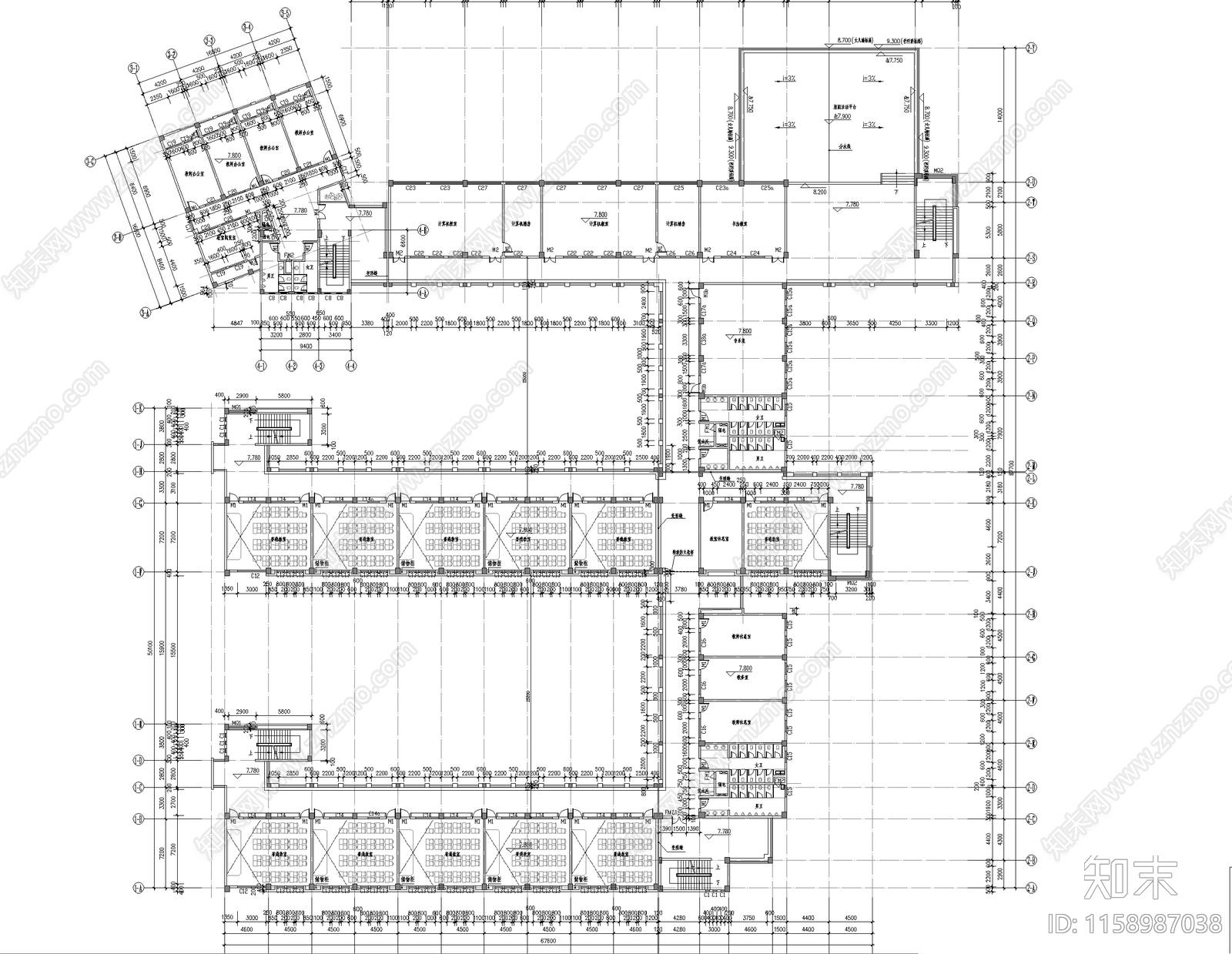 27班小学整套建cad施工图下载【ID:1158987038】