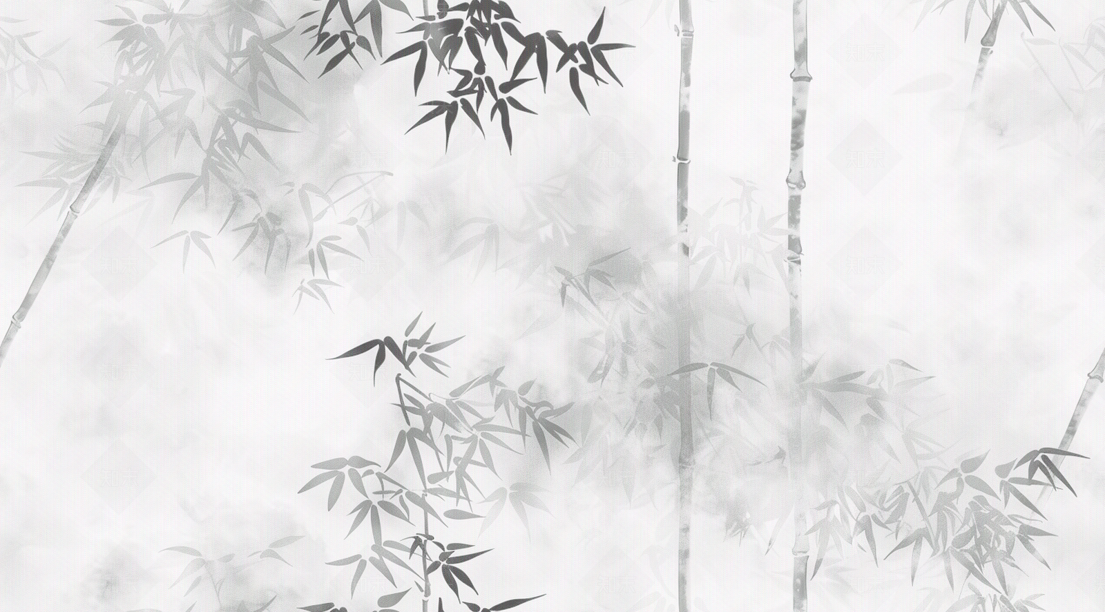 无缝现代中式水墨竹子竹影贴图下载【ID:1158988884】