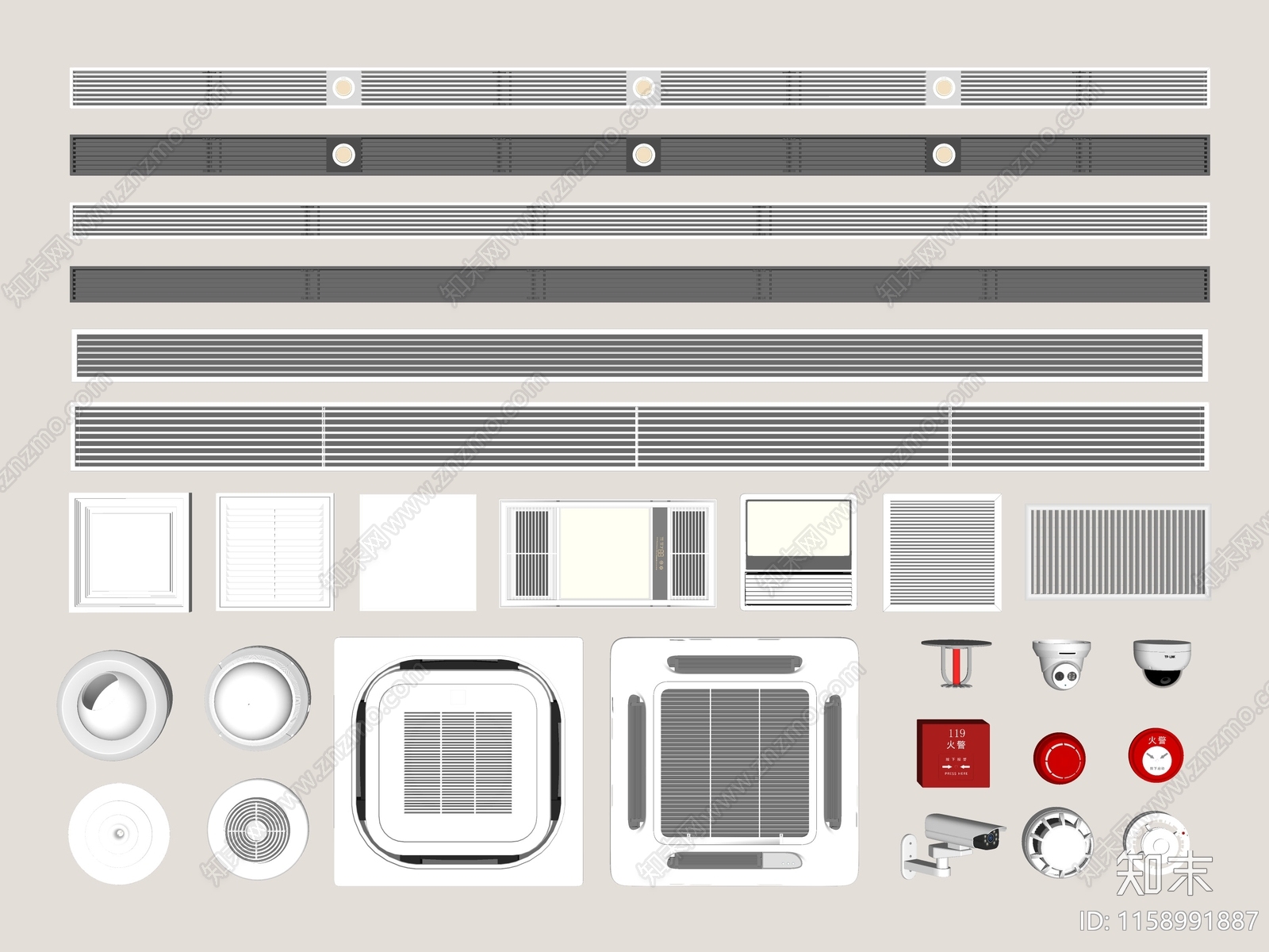 现代空调出风口SU模型下载【ID:1158991887】
