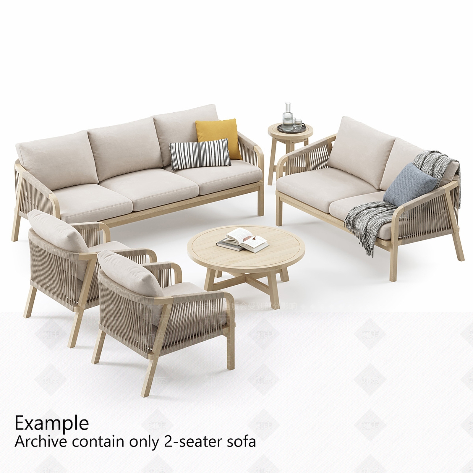 现代休闲桌椅组合3D模型下载【ID:1158992672】