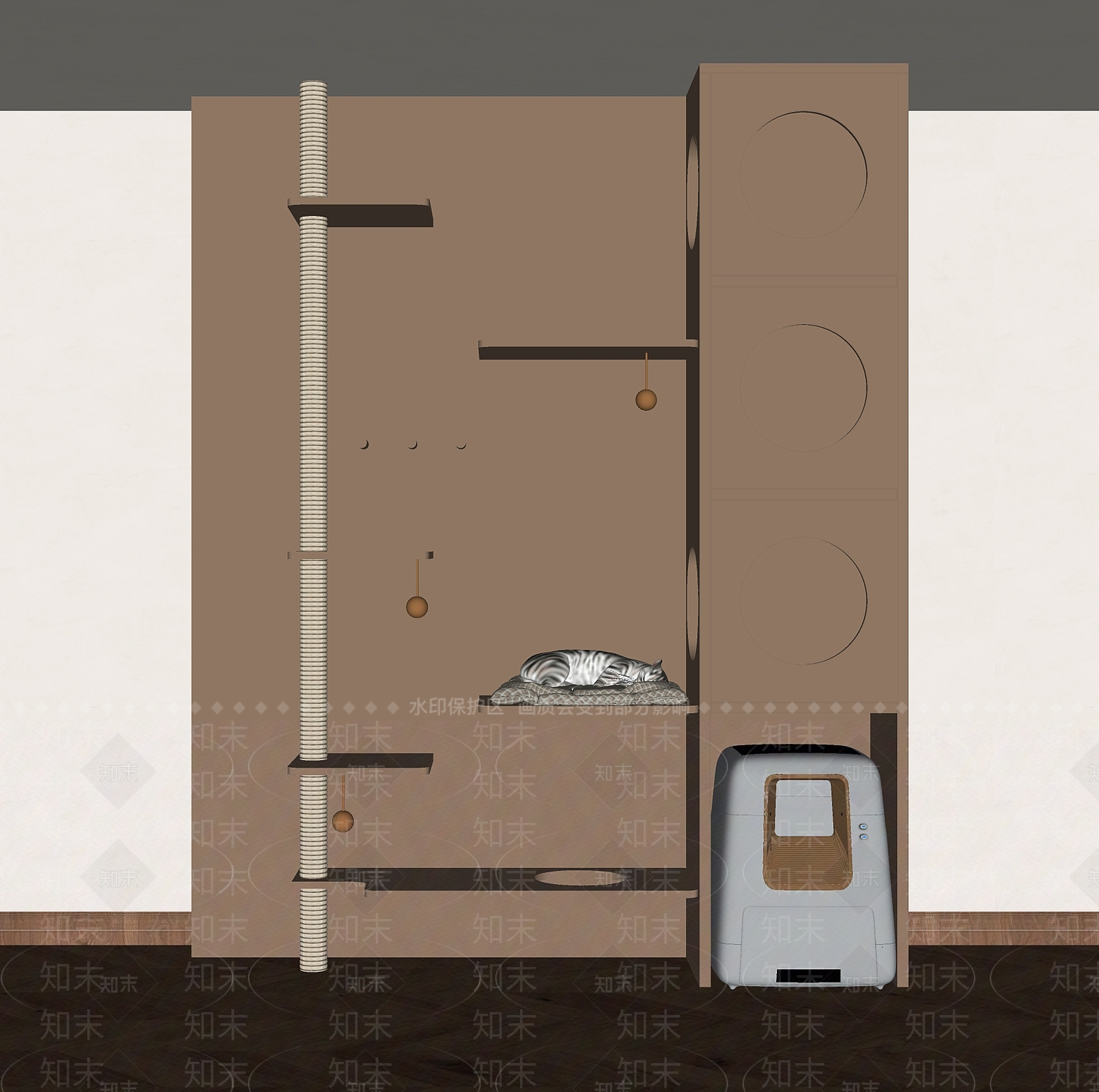 现代猫爬架SU模型下载【ID:1158994221】