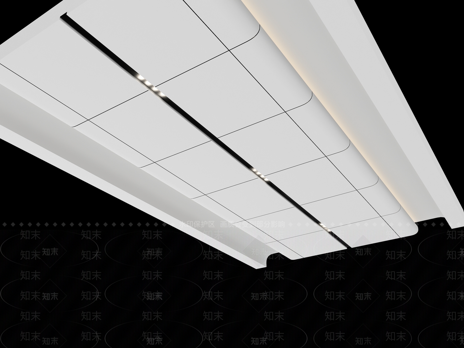 现代过道吊顶3D模型下载【ID:1158997221】