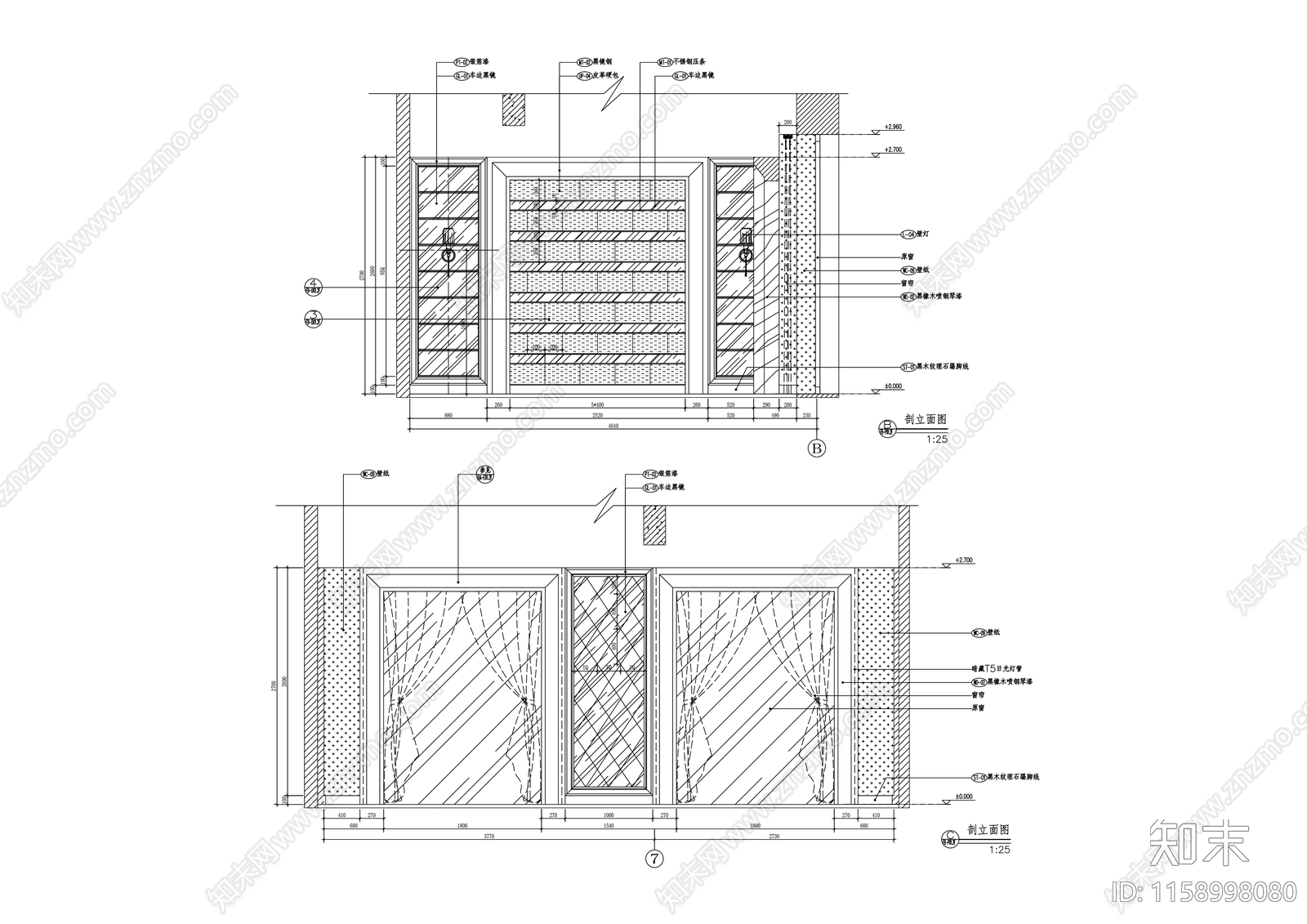 现代豪华十二座酒店包厢包间室内精装修cad施工图下载【ID:1158998080】