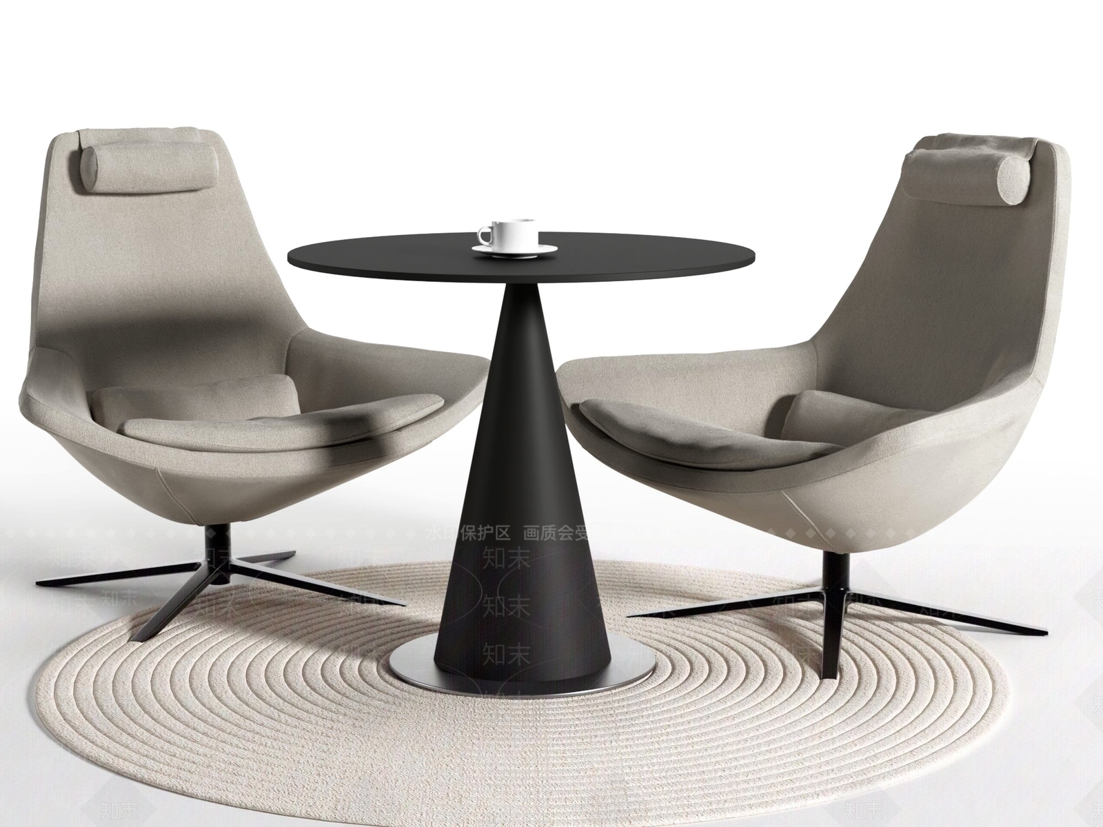 现代休闲桌椅组合3D模型下载【ID:1159013319】