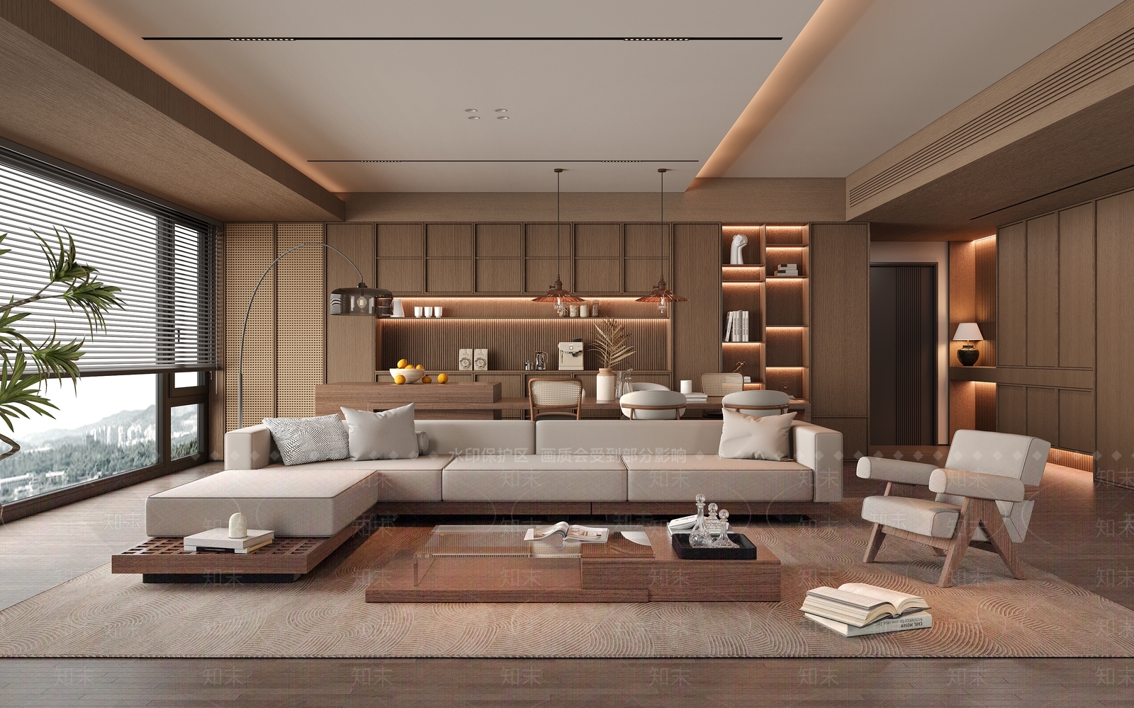 整墙餐边储物柜餐边柜3D模型下载【ID:1227580508】