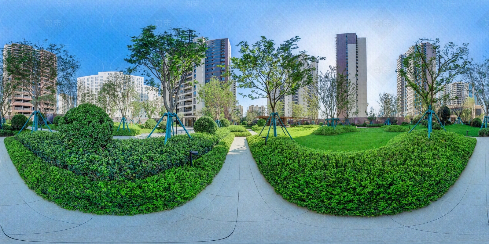 HDR城市小区社区广场全景贴图下载【ID:1159025457】