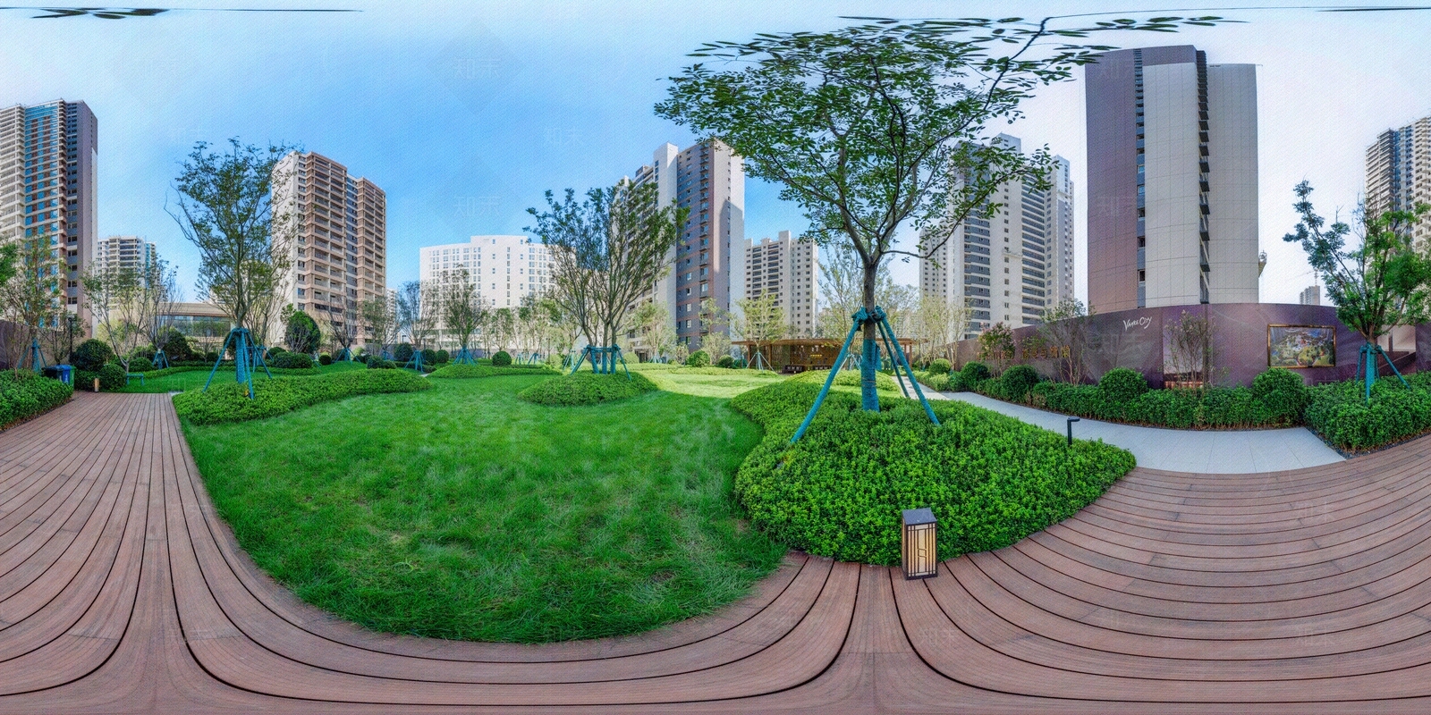 HDR城市小区社区广场全景贴图下载【ID:1159025409】