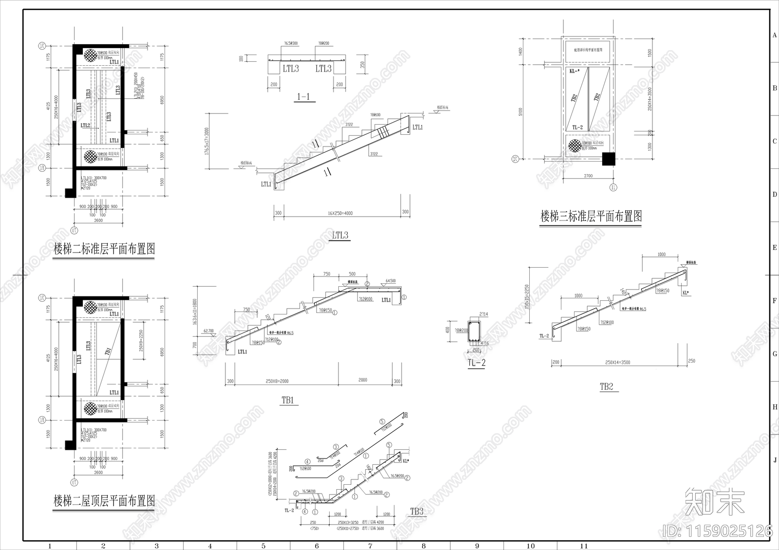 某大厦结施图cad施工图下载【ID:1159025126】