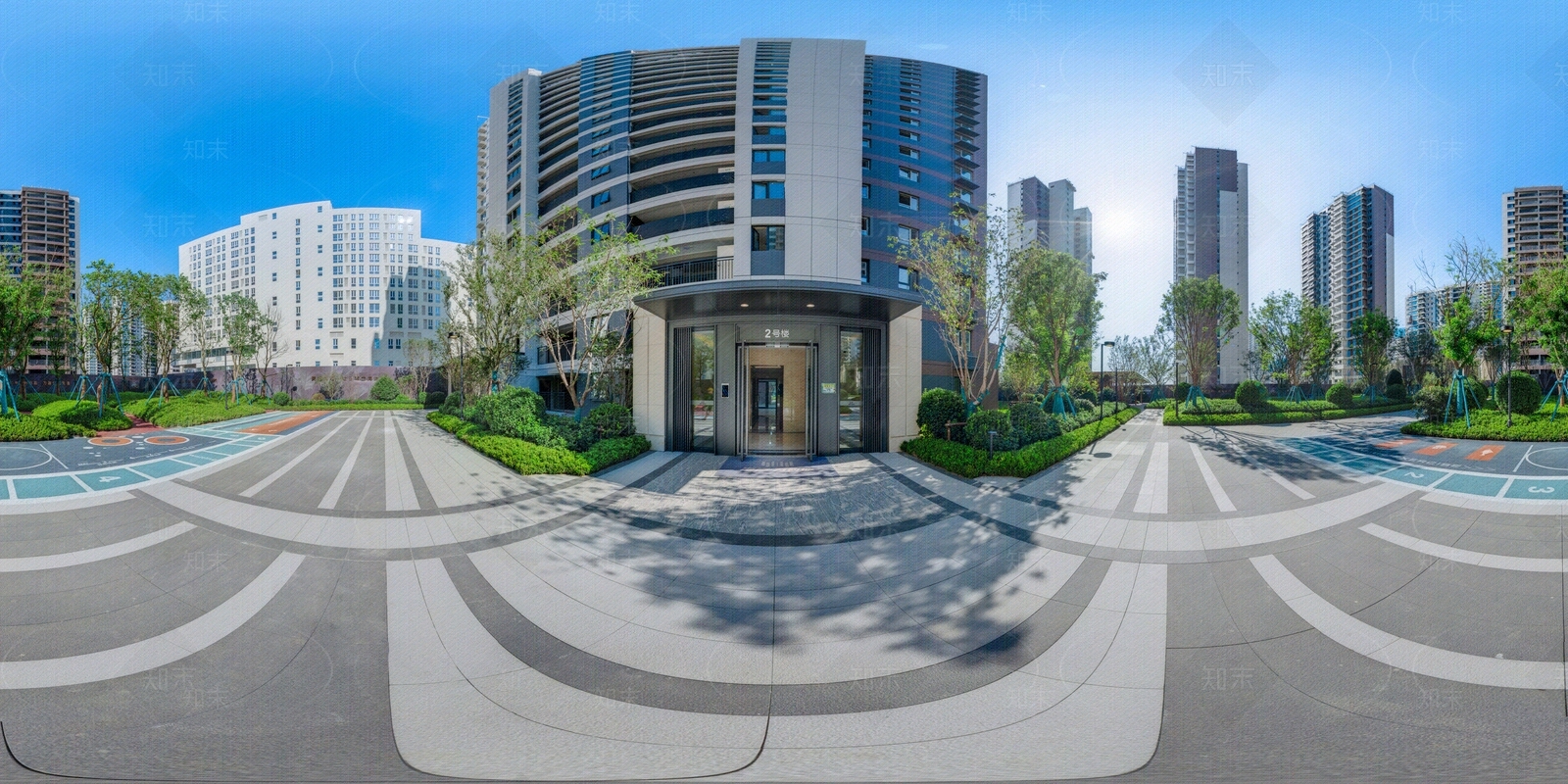HDR城市小区社区广场全景贴图下载【ID:1159029553】