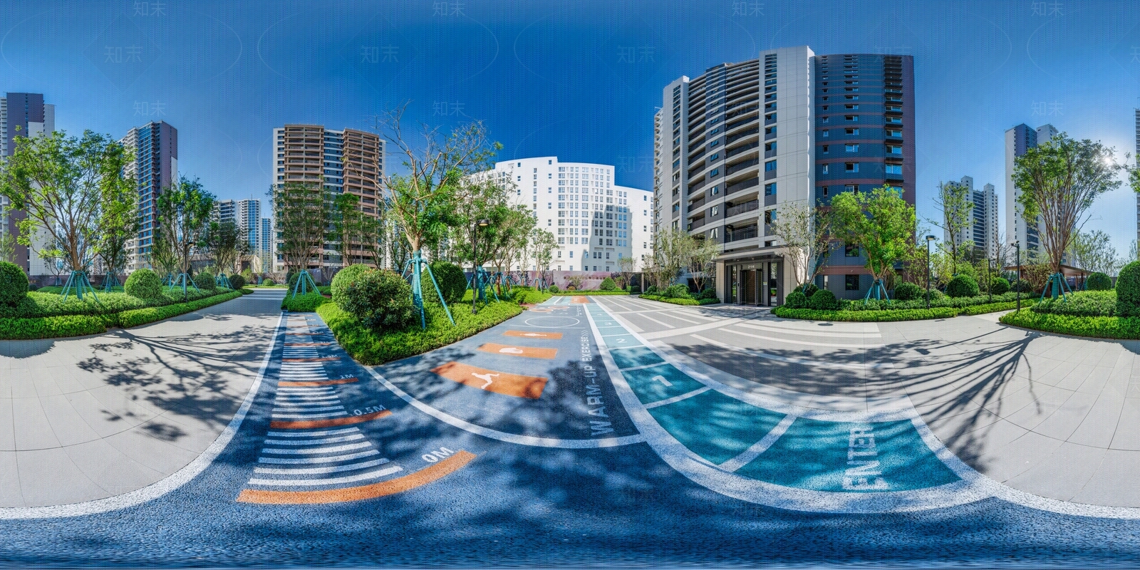 HDR城市小区社区广场全景贴图下载【ID:1159029567】