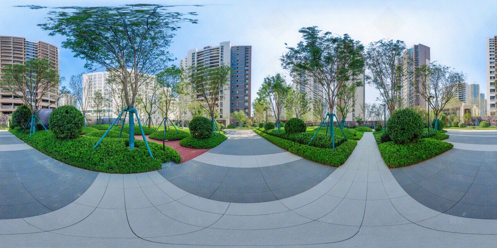 HDR城市小区社区广场全景贴图下载【ID:1159030566】